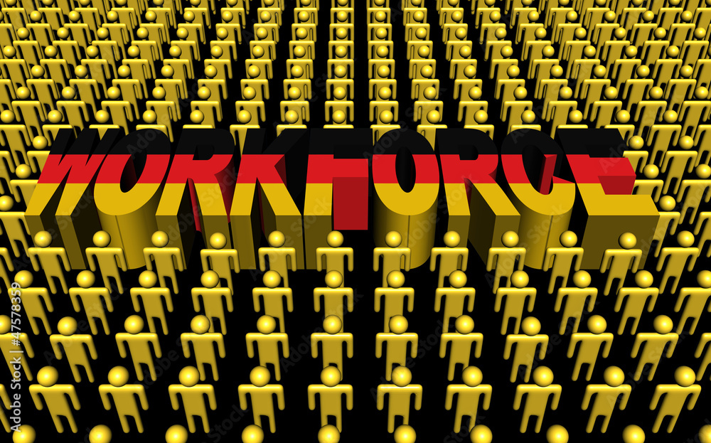 Fototapeta premium Germany workforce with flag text illustration