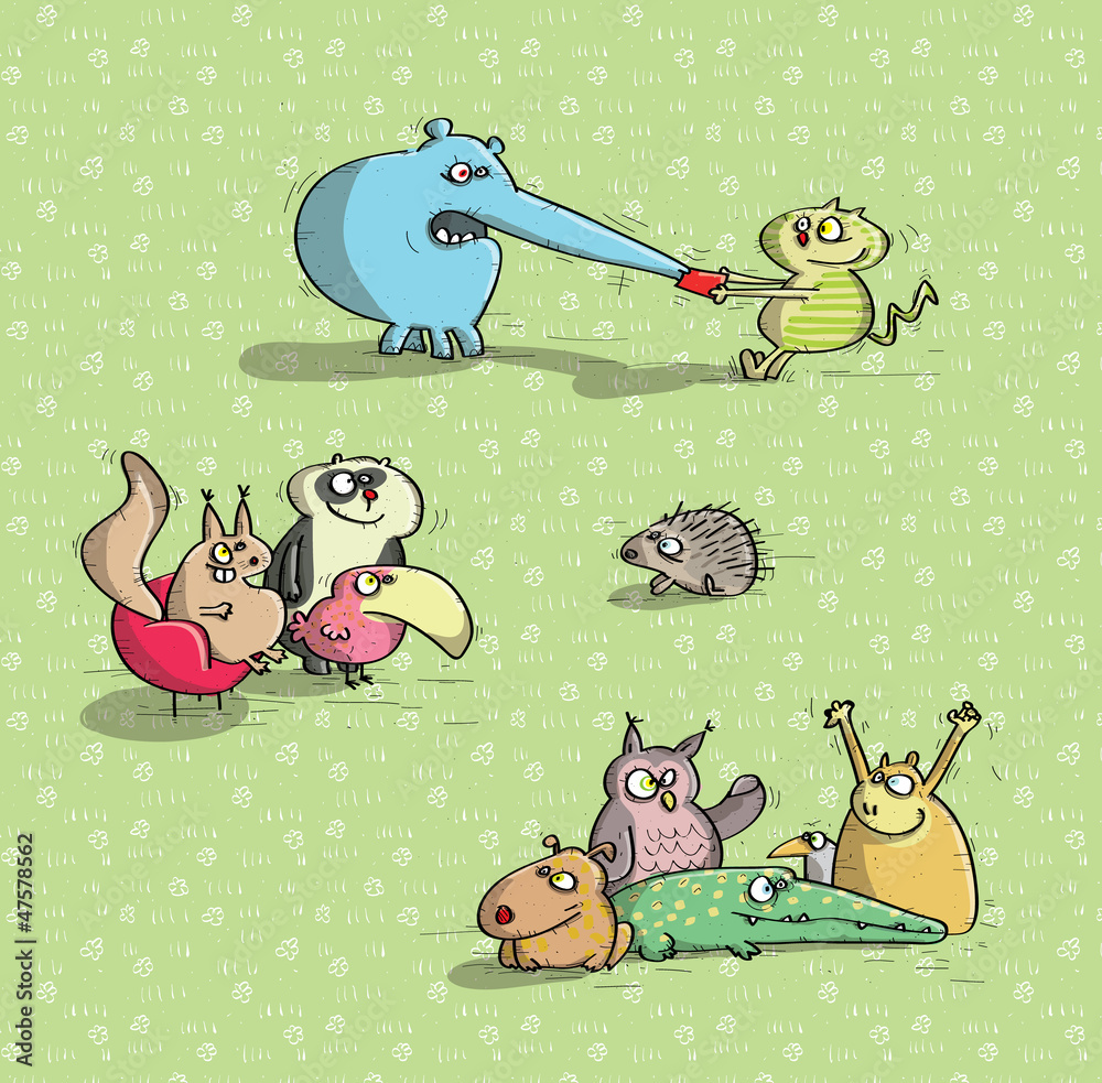 Fototapeta premium Animals Having Fun