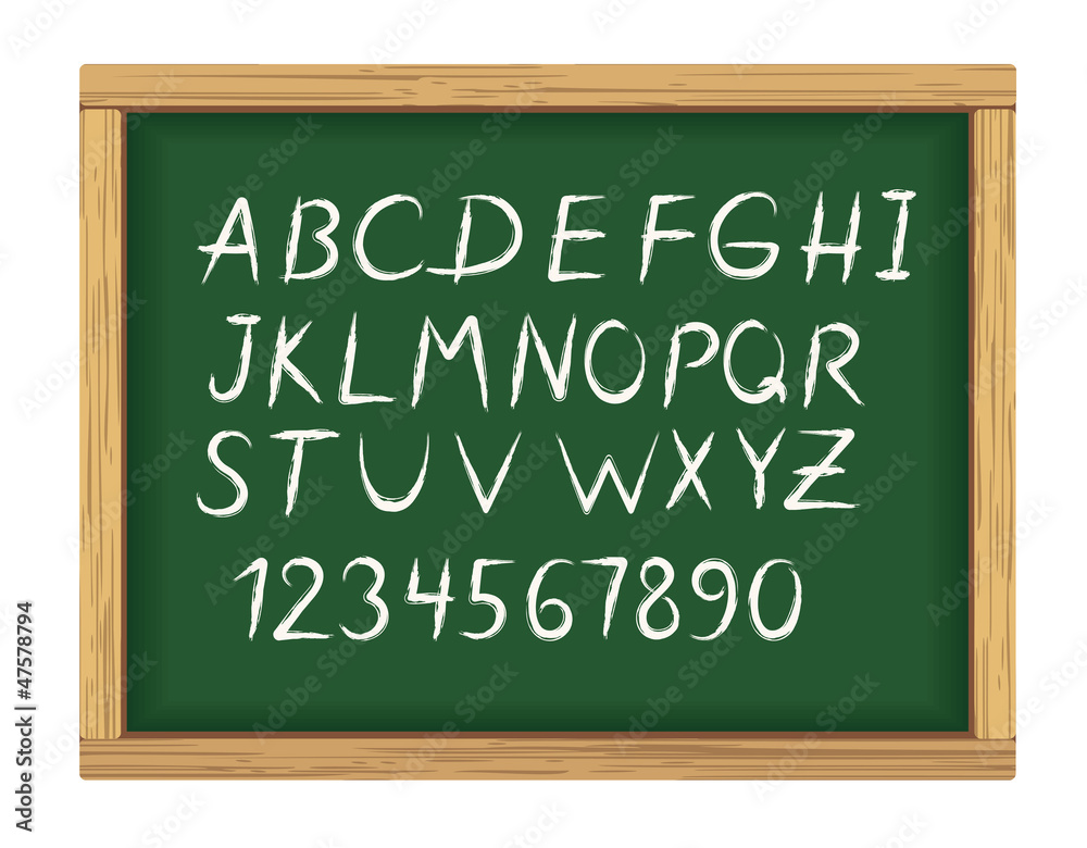 School board with chalk alphabet letters School board with chalk alphabet letters