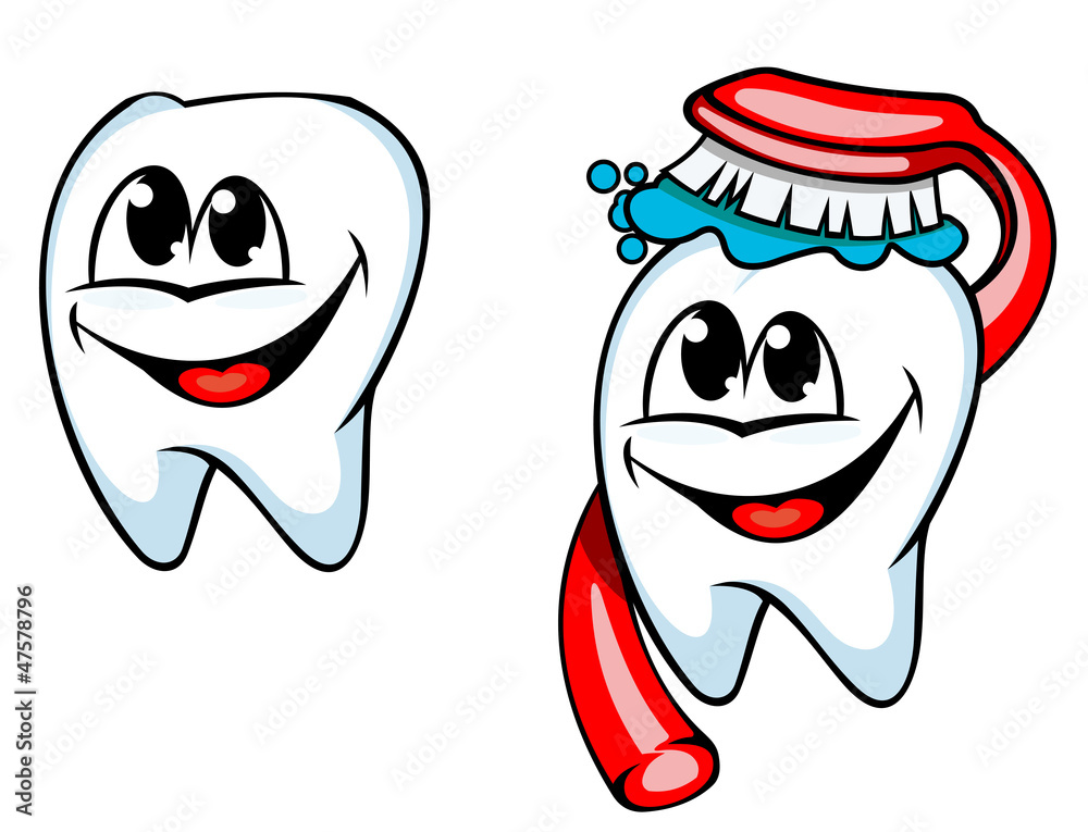Clean tooth with toothbrush and paste