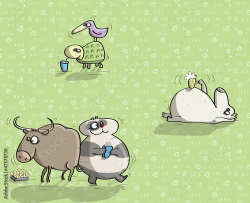 Fototapeta Naklejka Na Ścianę i Meble -  Animals Having Fun