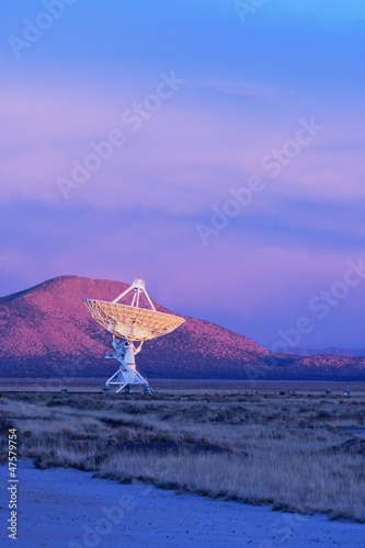 Radio Telescope at Sunset