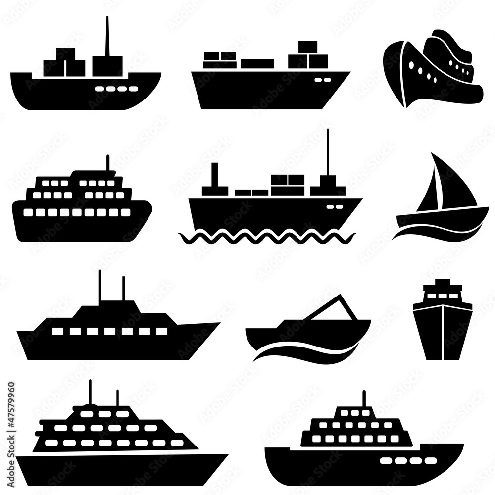 Obraz premium Ship and boat icons
