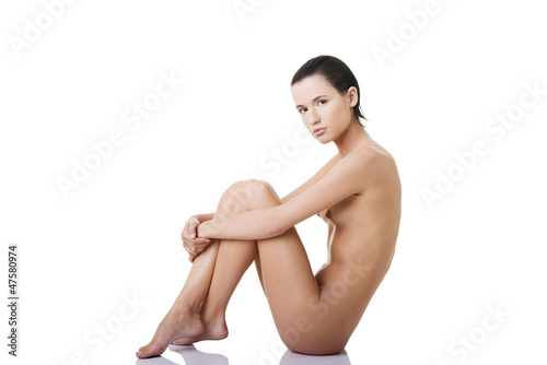 Sexy fit nude woman with healthy clean skin