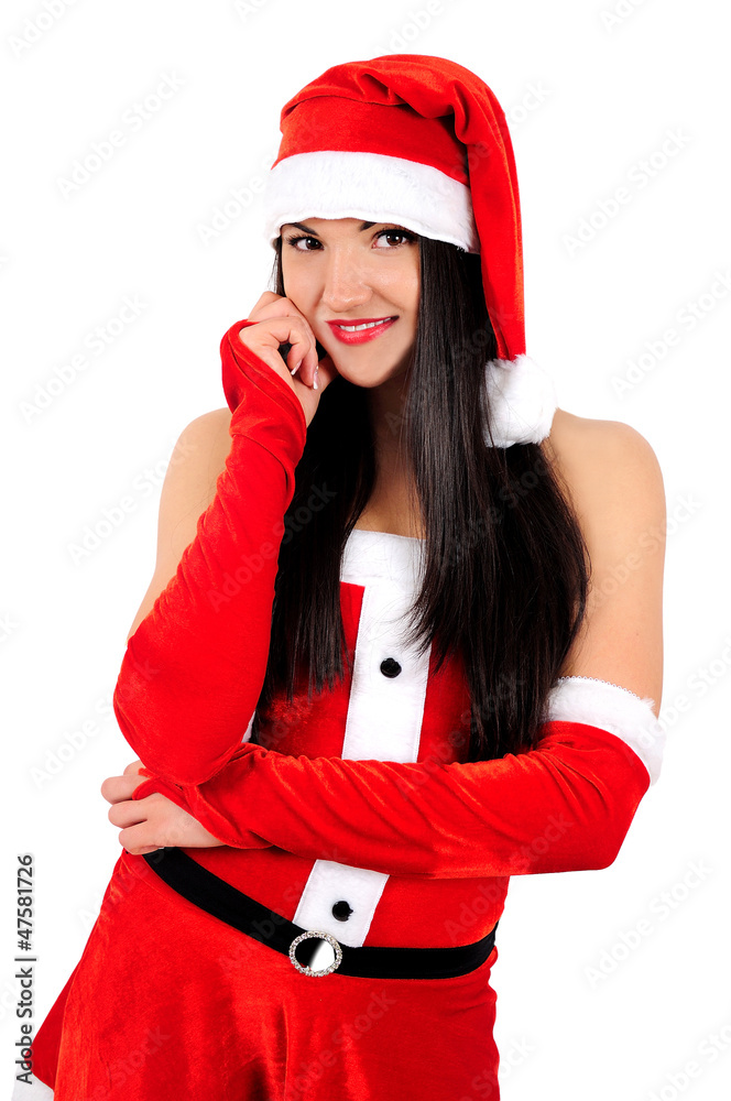 Young brunette christmas girl
