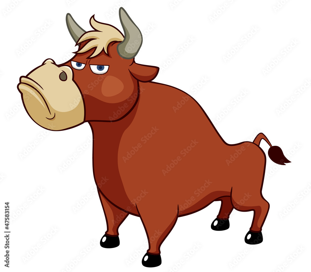 illustration of cartoon bull.Vector illustration of cartoon bull.Vector