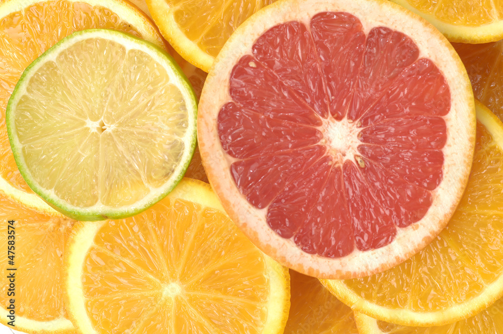 Fresh Sliced citruses background Fresh Sliced citruses background