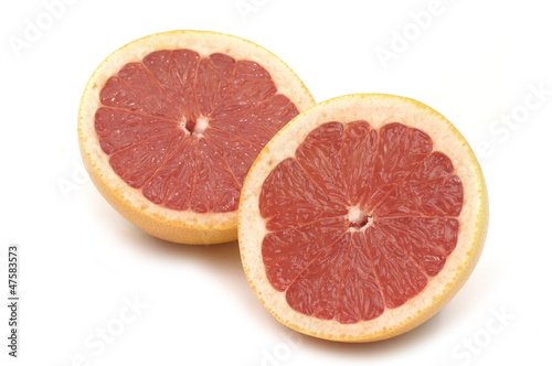 Ripe grapefruit slice close up
