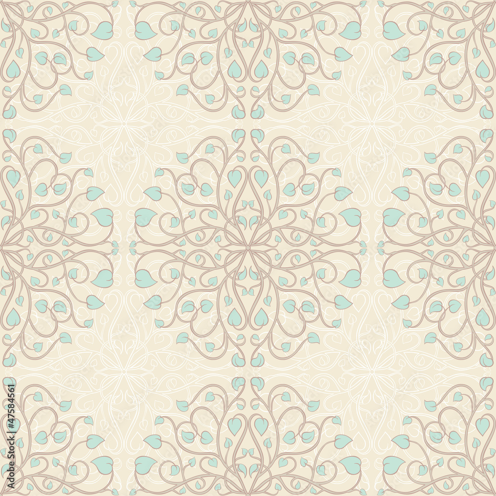 beautiful natural seamless pattern with turquoise leafs beautiful natural seamless pattern with turquoise leafs