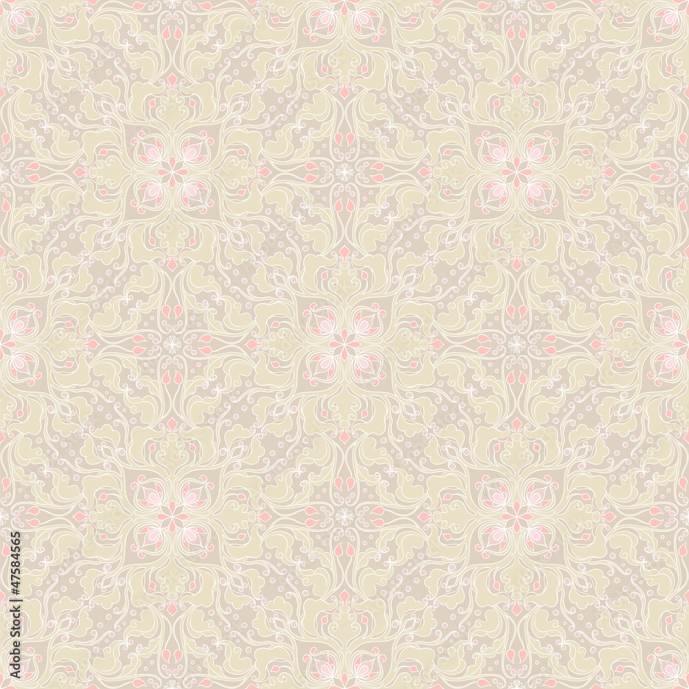 beautiful natural seamless pattern with beige and pink leafs beautiful natural seamless pattern with beige and pink leafs