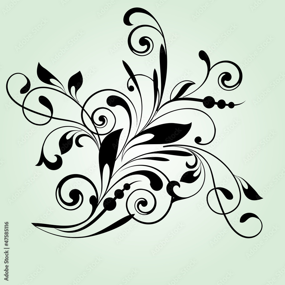 Floral background with decorative branch Floral background with decorative branch