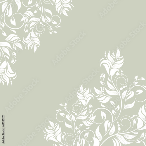 Floral background with decorative branch