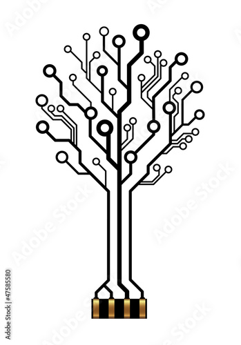 Vector technology tree for logo or icon