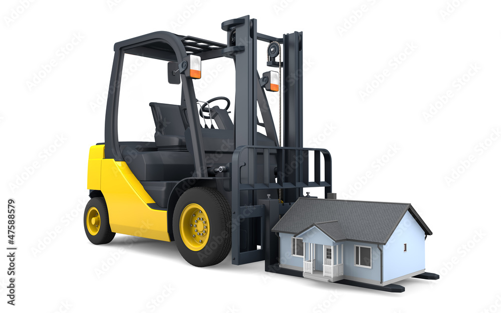 Moving house with forklift