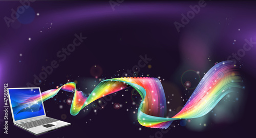 Laptop rainbow background