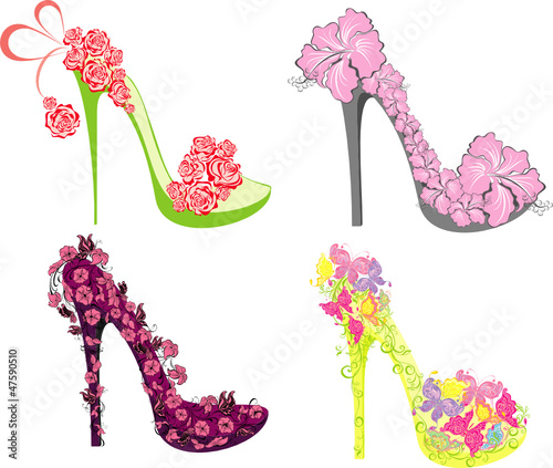 Collection of fashion high heels shoes
