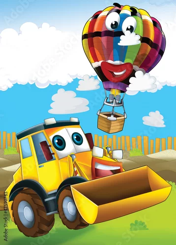 Obraz Samochód i latająca maszyna