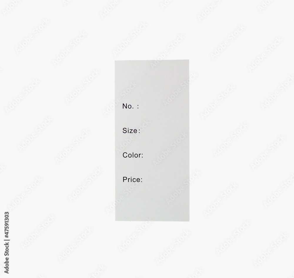 white paper label on white background white paper label on white background