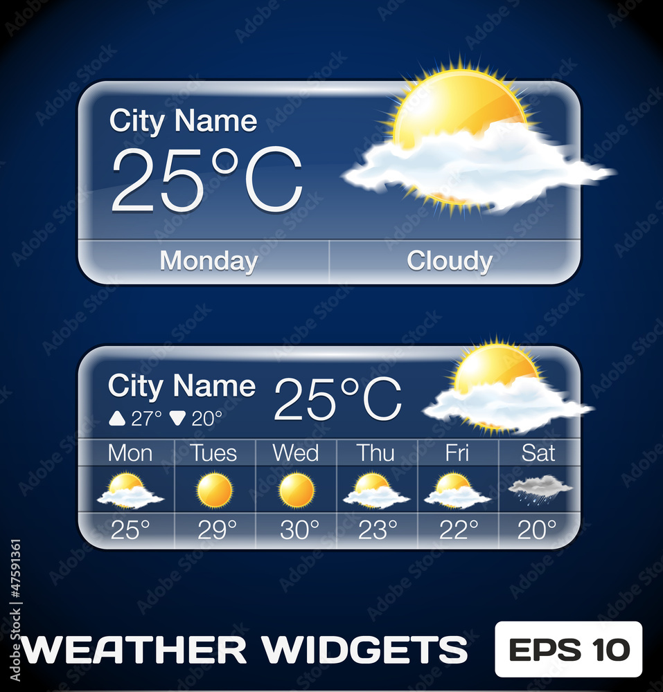 Obraz premium Vector Weather Widgets
