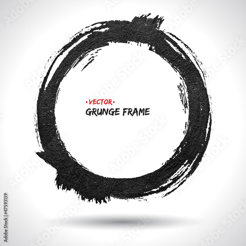 Round grunge vector frame