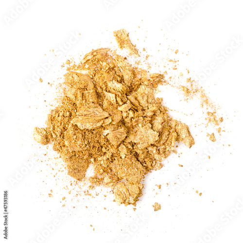 Crushed eyeshadow isolated on white background