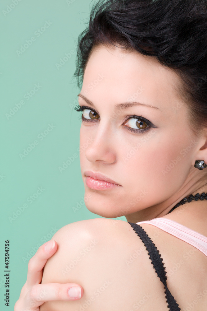 Close-up portrait of beautiful young woman Close-up portrait of beautiful young woman