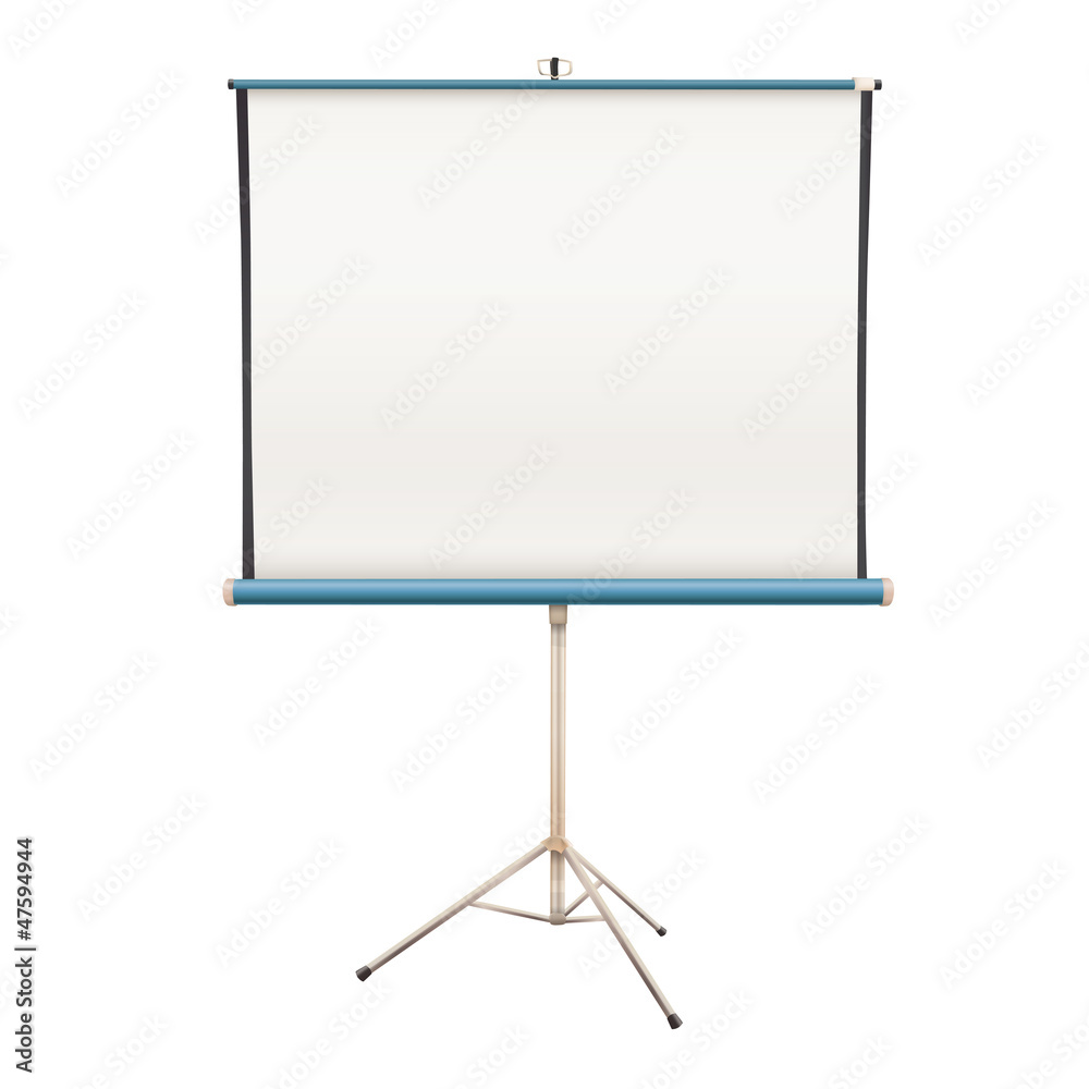 Empty projector screen. Isolated vector design. 
