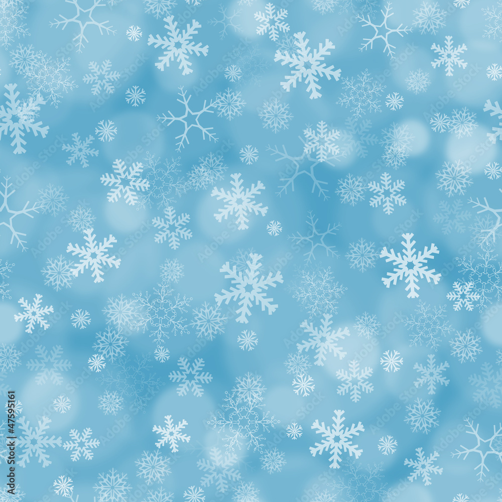 Seamless blue background with snowflakes Seamless blue background with snowflakes