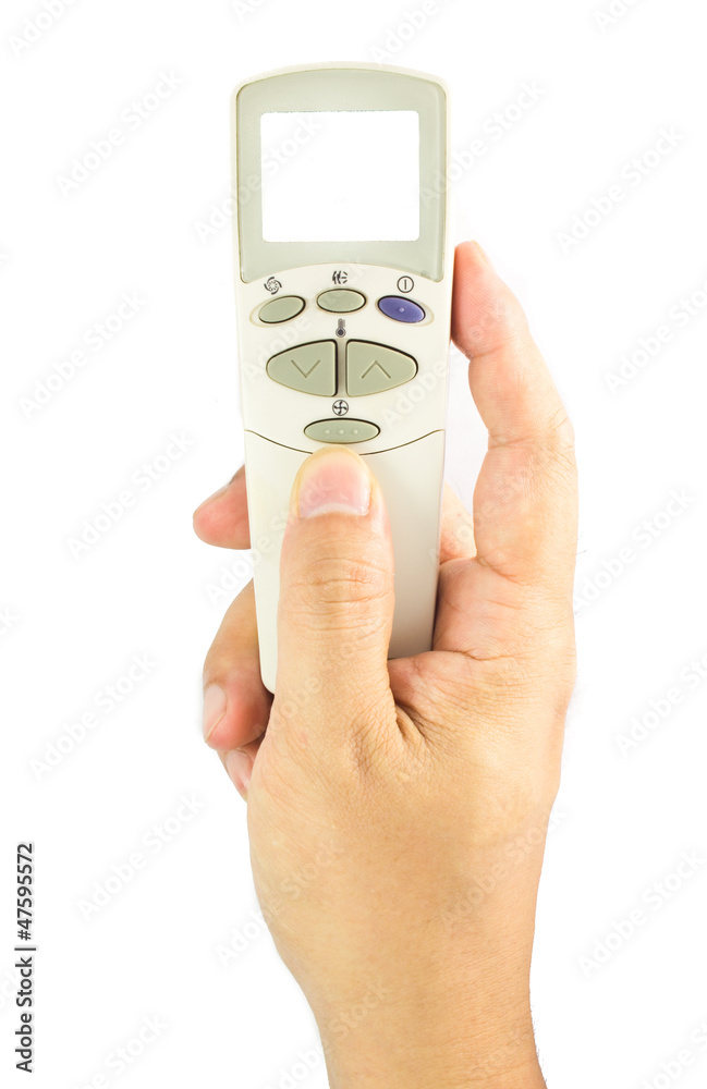 Fototapeta premium hand holding a air condition remote control