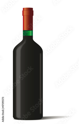 Wine bottle on white background