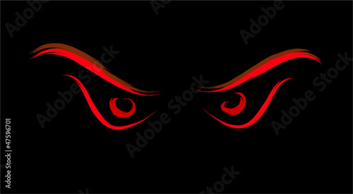 red predator evil eyes on black