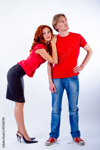 Woman and man standing