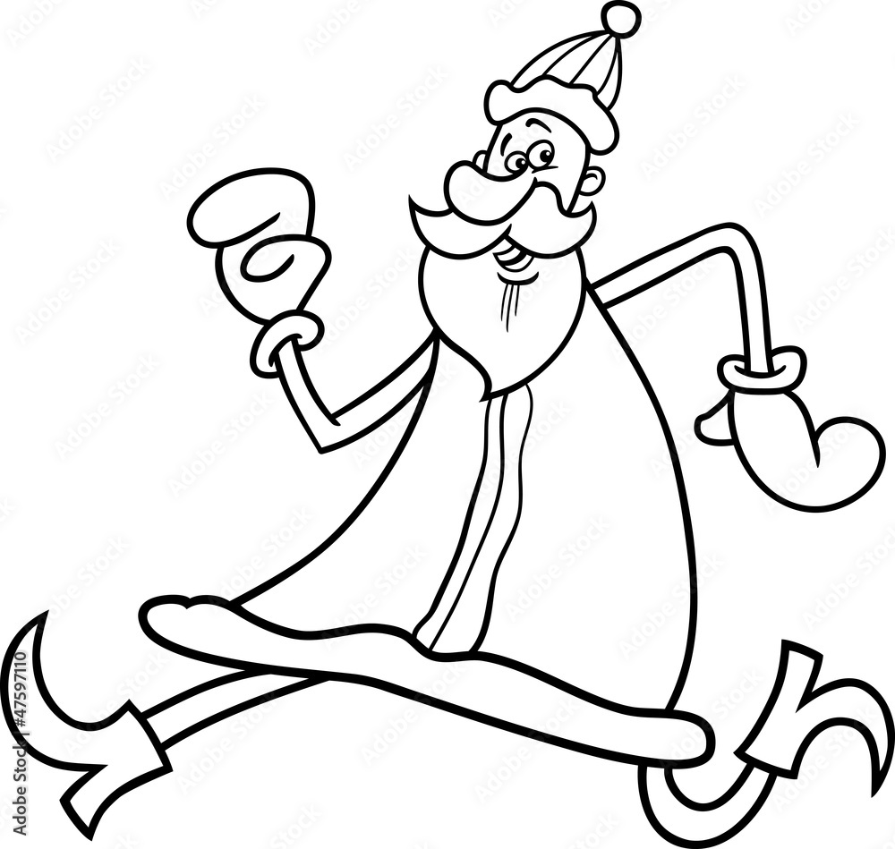 Fototapeta premium santa claus cartoon for coloring book