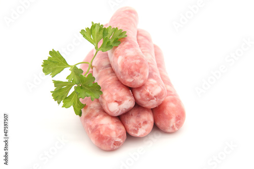 sausages isolated on white background