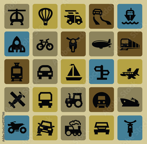 transportation icon set