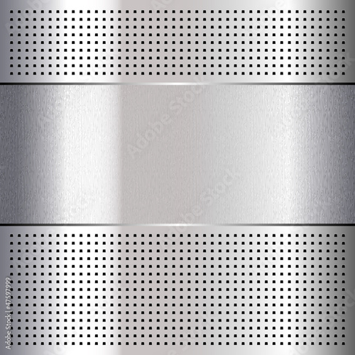 Metallic perforated chromium steel sheet, 10eps