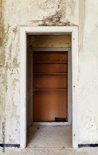 interior of a old house, door