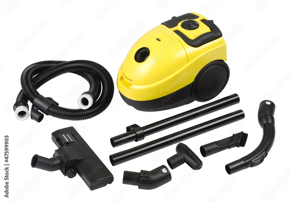 Vacuum dust cleaner and accessory isolated Vacuum dust cleaner and accessory isolated