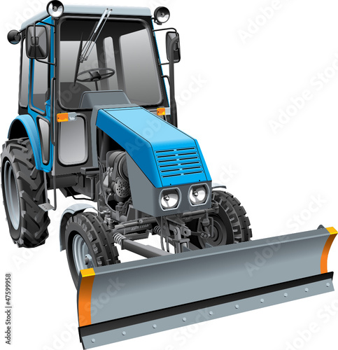 blue snow fighter tractor