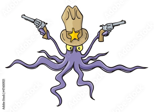 Sheriff squid cartoon