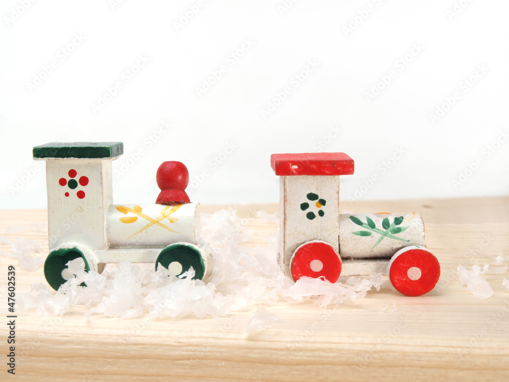 Obraz premium trains de noël en bois