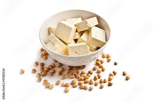 Foto tofu and soy beans