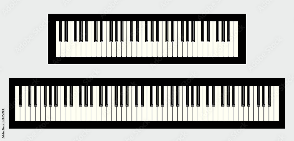 Clavier de piano 61 et 88 touches Stock Illustration