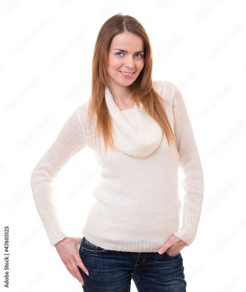 Fototapeta premium Young woman posing in studio