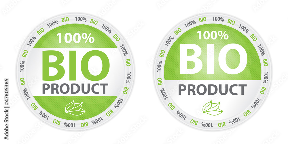 100% Bio Product Label in Two Versions 100% Bio Product Label in Two Versions