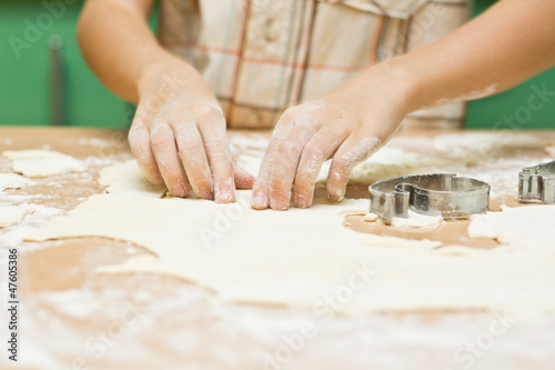 Young children cooking