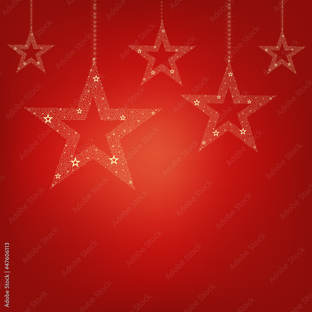 Christmas Red Card Christmas Stars