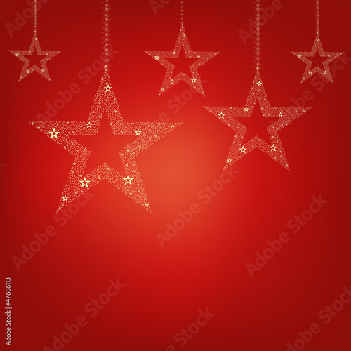 Christmas Red Card Christmas Stars