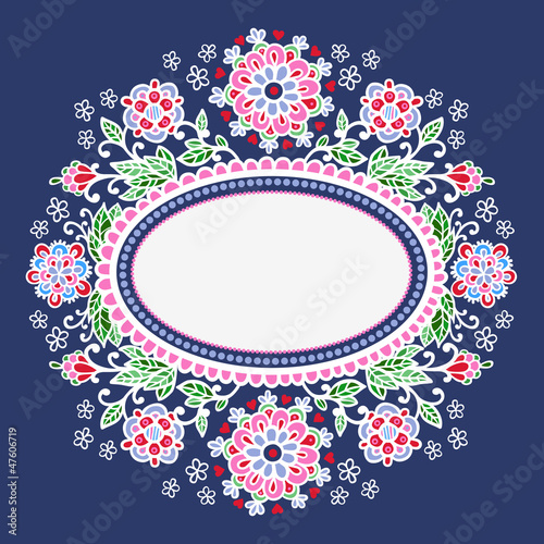 Decorative Drawing Vector Illustration with Frame Shape