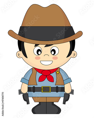 Niños disfrazado de vaquero